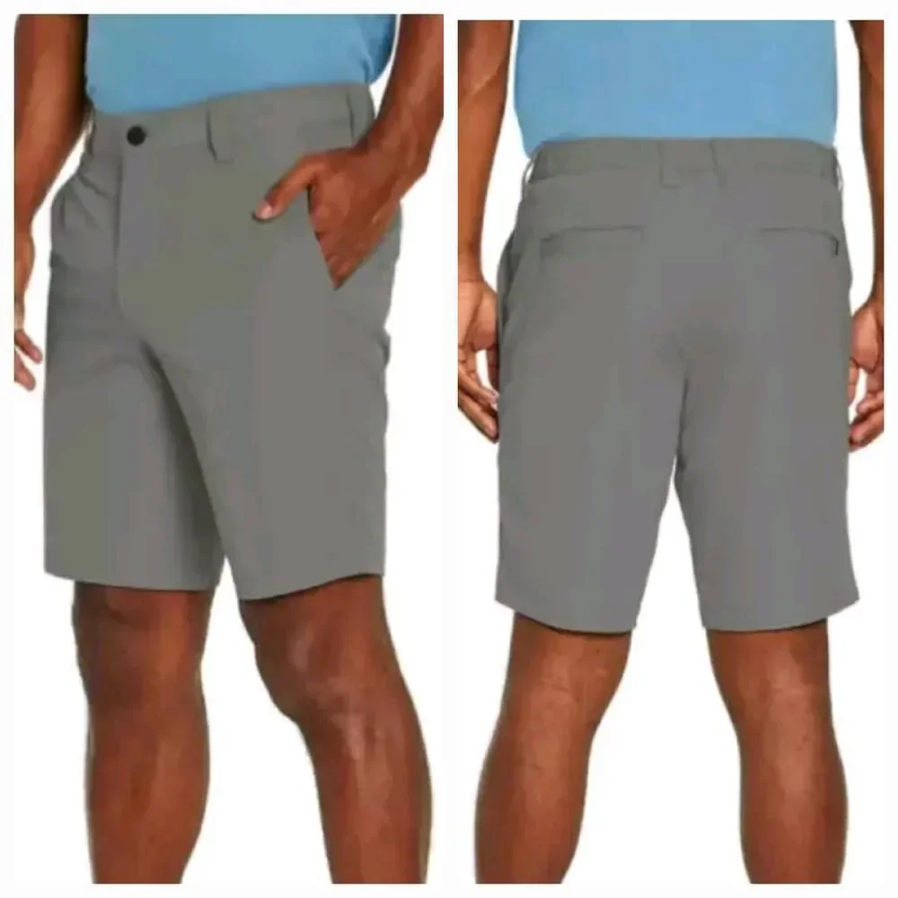 Banana Republic Men's 38 Flat Front Short Gray Comfort Stretch Active Casual